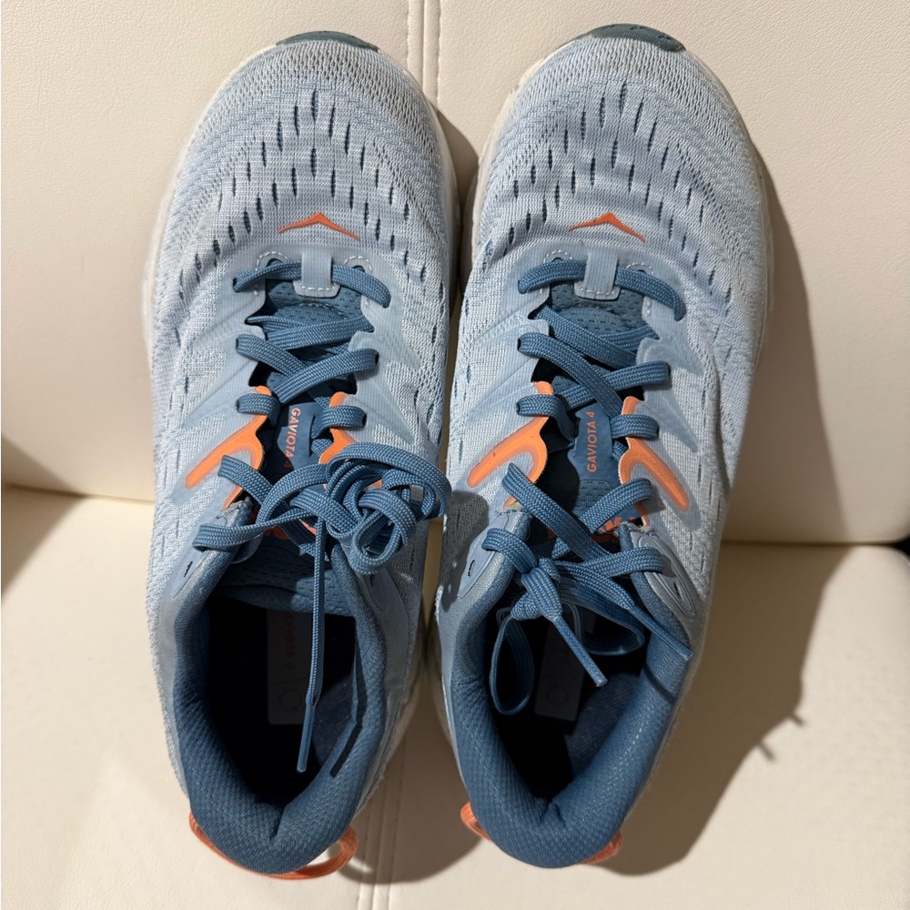 Hoka Blue and Orange Sneakers with Chunky Midsole - Picture 4 of 6